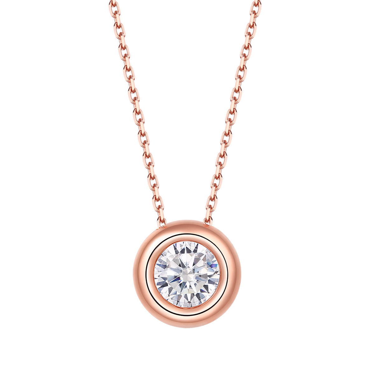 Bubble series S925 silver plated rose gold Moissanite pendant earring bracelet set